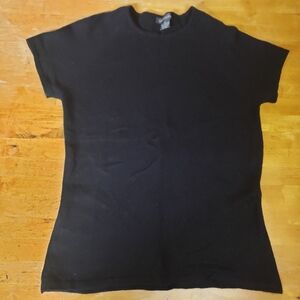 Mendocino And Banana Republic Both Sz:m 100% Cashmere. Black Short Sleeve Tee